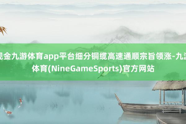 现金九游体育app平台细分铜缆高速通顺宗旨领涨-九游体育(NineGameSports)官方网站