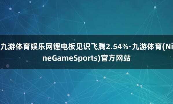 九游体育娱乐网锂电板见识飞腾2.54%-九游体育(NineGameSports)官方网站