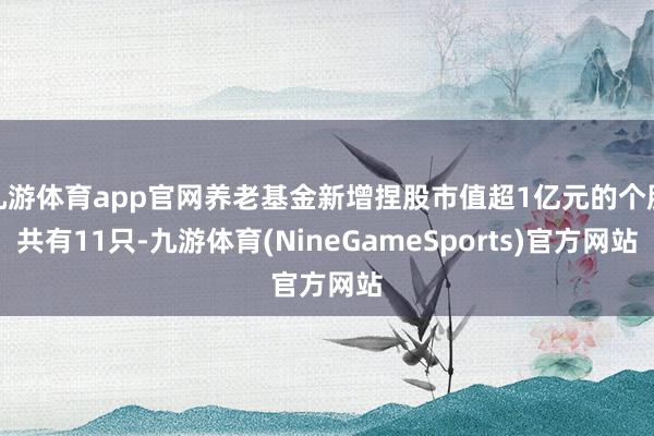 九游体育app官网养老基金新增捏股市值超1亿元的个股共有11只-九游体育(NineGameSports)官方网站