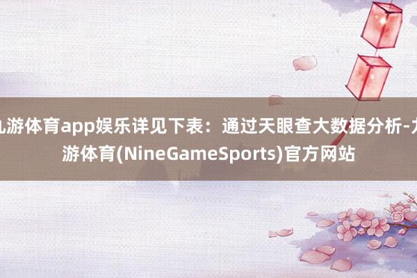 九游体育app娱乐详见下表：通过天眼查大数据分析-九游体育(NineGameSports)官方网站